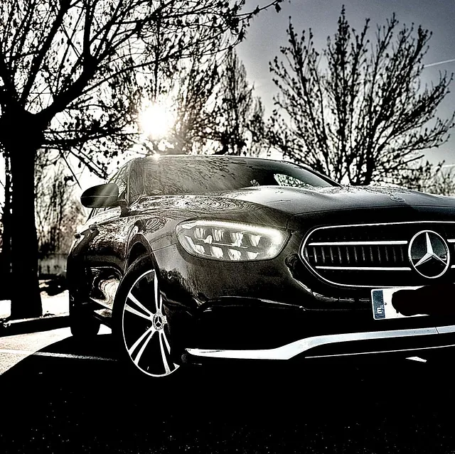 detalle morro coche de lujo mercedes
